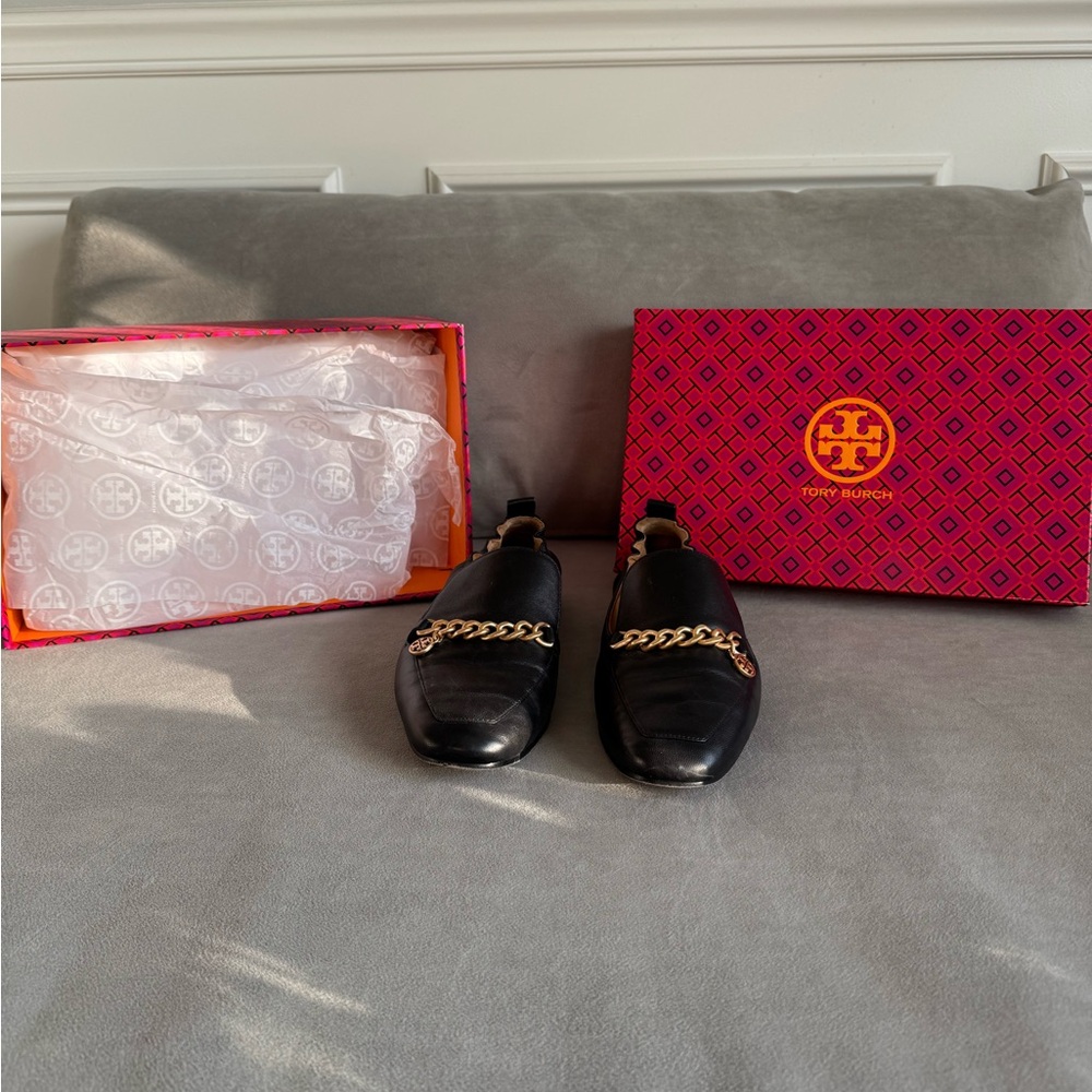 Tory Burch Mini Benton Black Leather Loafers